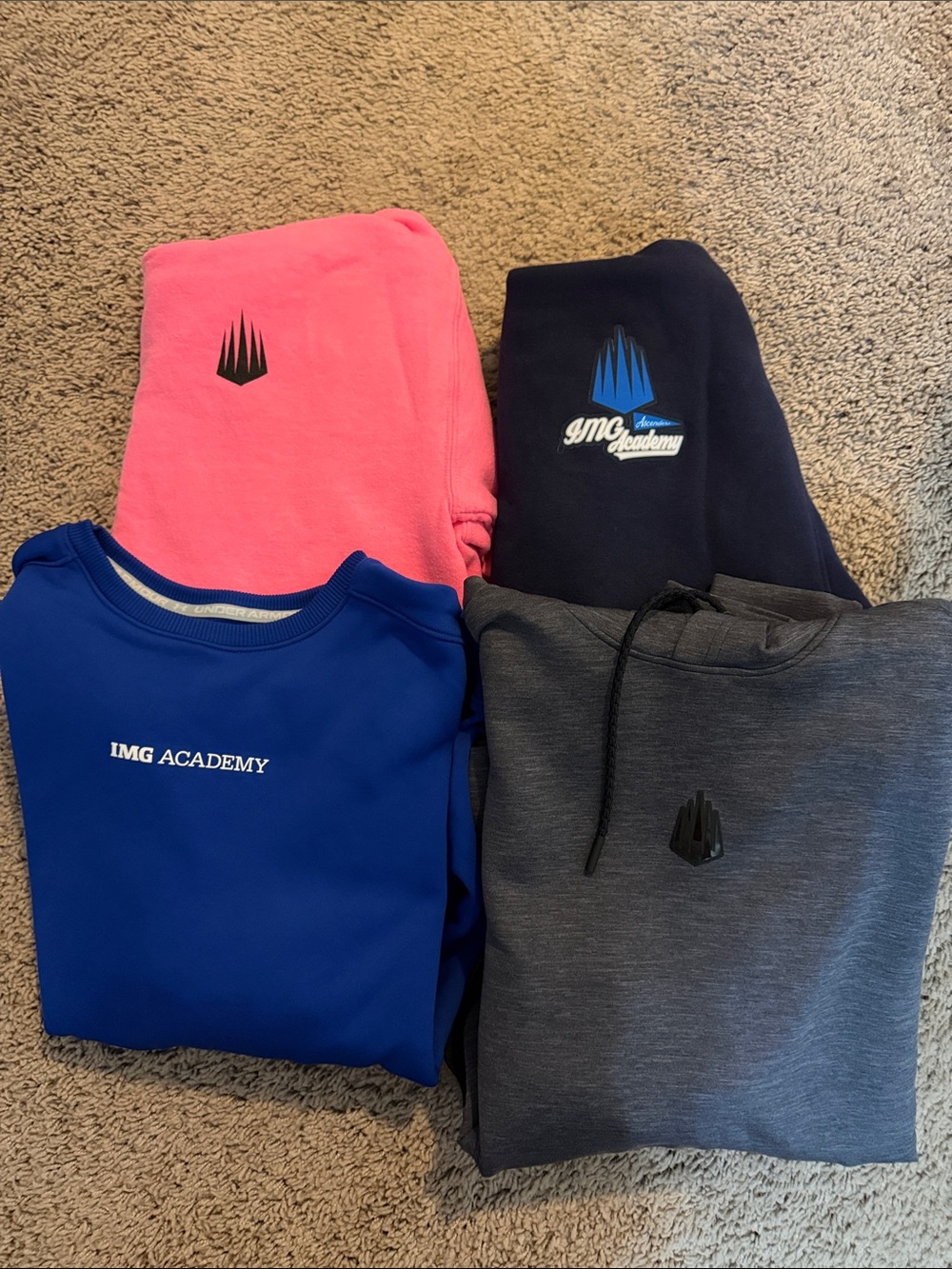 Under Armour IMG Academy Crewneck & Hoodies Bundle - Blue, Pink, Navy, Gray